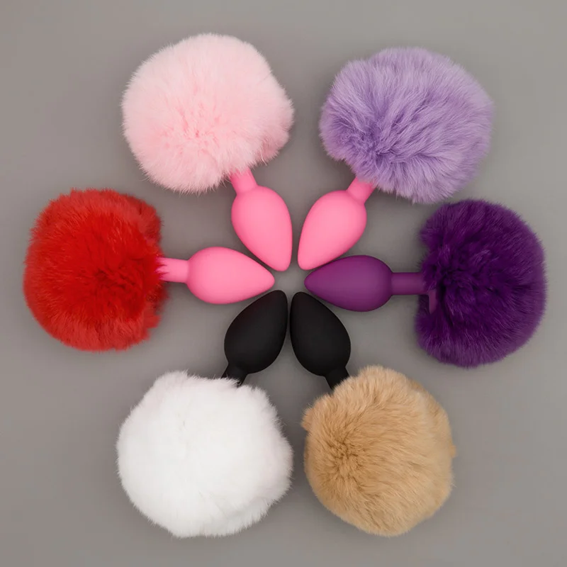 Erotic Silicone Butt Plug Tail Small Size Anal Bdsm Sexy Colorful Bunny Cosplay Goods for Adults Sex Toys Woman | Красота и здоровье