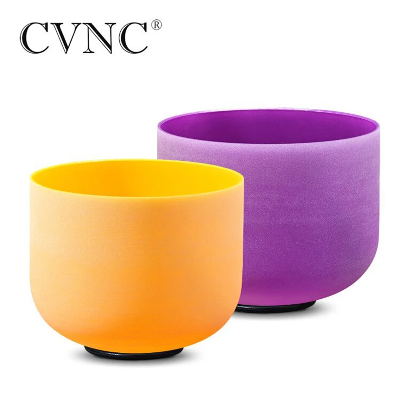 

CVNC 432Hz 2PCS 10"E 12"B Color Frosted Quartz Crystal Singing Bowl