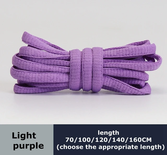 Men's and women's sports shoelaces color flat semicircular shoelace Suitable for all shoes Round laces 23 colors 1 pair Light purple