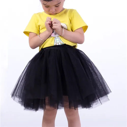 Kids Black Модные женские туфли для взрослых 7 слоев фатина кружевная юбка с тюлем пол для девочек балетное платье принцессы с юбкой-пачкой для девочек юбка для танцев бальное платье юбка Для женщин однотонные vestidos - Цвет: Kids Black