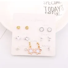 Новые женские Модные серьги ювелирные изделия из жемчуга для девочек вечерние серьги-гвоздики белого и серебристого цвета смешанные 7 пар/компл. с понедельника по воскресенье