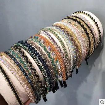100 шт./лот DIY Мульти простой дрель тонкий ободок хрустальные бусины ручной работы повязка для волос Инструменты для укладки аксессуар HA907