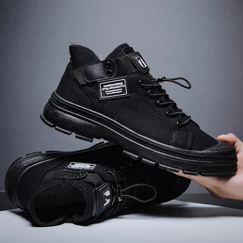

coturno hombre 2020 man sneaker leather dress sport slip sapato leisure shoes hot vintage informales mens casual boots black de