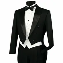 Blazer largo ajustado + chaleco blanco para hombre, y boda esmoquin negro para novio, 3 piezas, personalización gratuita