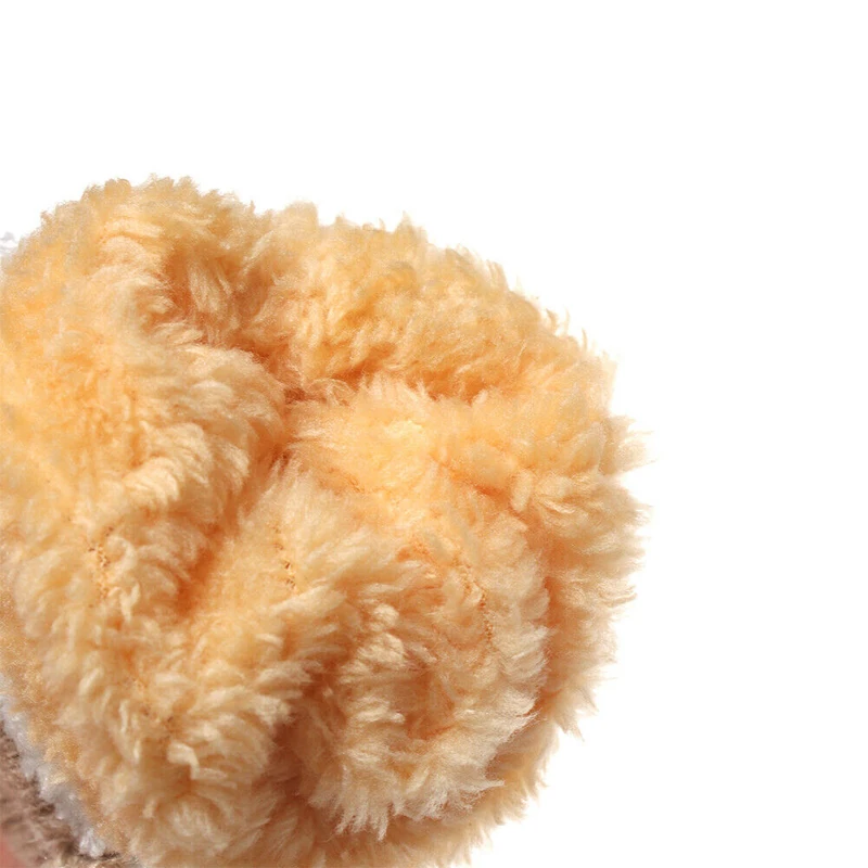 Children Gloves Cartoons For 1-3years Old Girls Boys Little Fox Winter Mittens Double-layer Knitted Wool Plus Velvet Warm Gloves