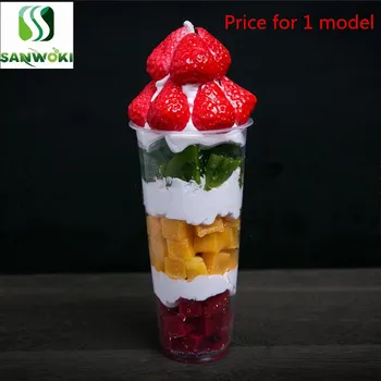 

700ml Simulation mango Melaleuca Model fruit ice cream sample Fake Sundae window display fruits ice cream props for Decoration