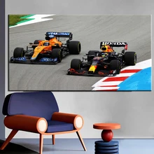Wall Art Canvas F1 Racing Car 2021 Spanish Perez Ricciardo Poster Painting Decor Living Room Modern Mural Home Decoration