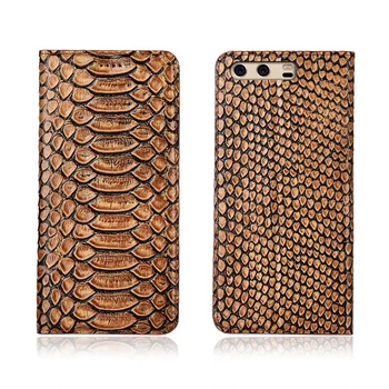 

Python pattern genuine leather flip cover card slot holder for Huawei P10 Plus/Huawei P10/Huawei P10 Lite phone case funda coque