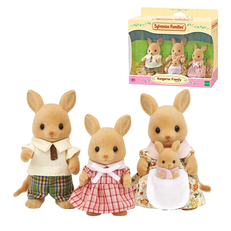 S01 Sylvanian Families кукольный домик пушистые фигурки семья кенгуру 4 шт. игрушки животных куклы подарок для девочки