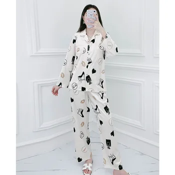 

Autumn Winter Warm Printed Velour Women Pyjamas Sets Thick Warm Velvet Sleepwear Pajamas Set Homewear Nightie