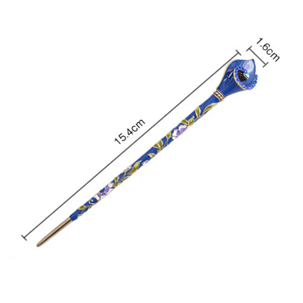 Hot Women Handmade Vintage Hairpin Alloy Enamel Chopsticks Barrette Hair Accessory