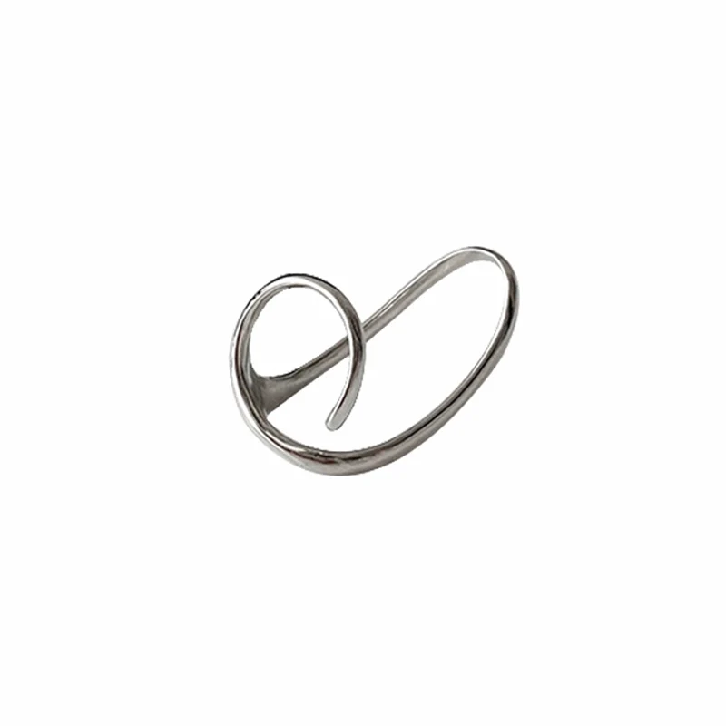 Punk Two-Finger Irregular Geometric Silver Color Hip Hop Open Ring Women Jewelry