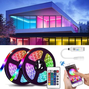5M 10M 15M 20M Slimme Led Strip Licht Bluetooth App Remote Controlled 5050 Rgb Tape Lint gekleurde Lichten Decoratie Voor Kamer 12V 5M 10M 15M 20M Slimme Led Strip Licht Bluetooth App Remote Controlled 5050 Rgb Tape Lint gekleurde Lichten Decoratie Voor Kamer 12V
