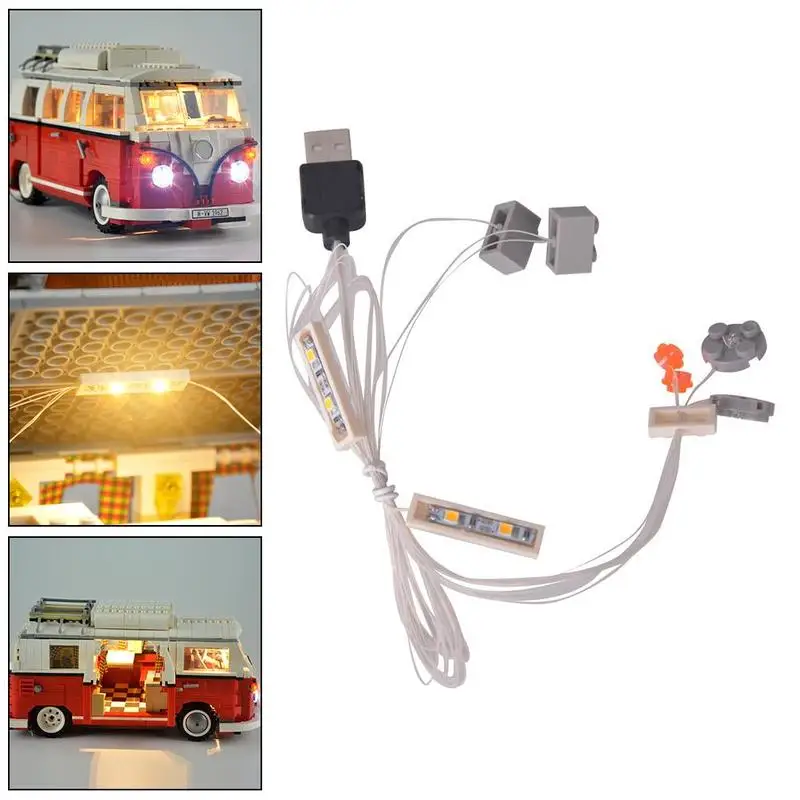 Светодиодный светильник комплект T1 Camper Vans аксессуары совместимы с 10220 и 21001 для детей DIY строительные блоки сборка игрушек