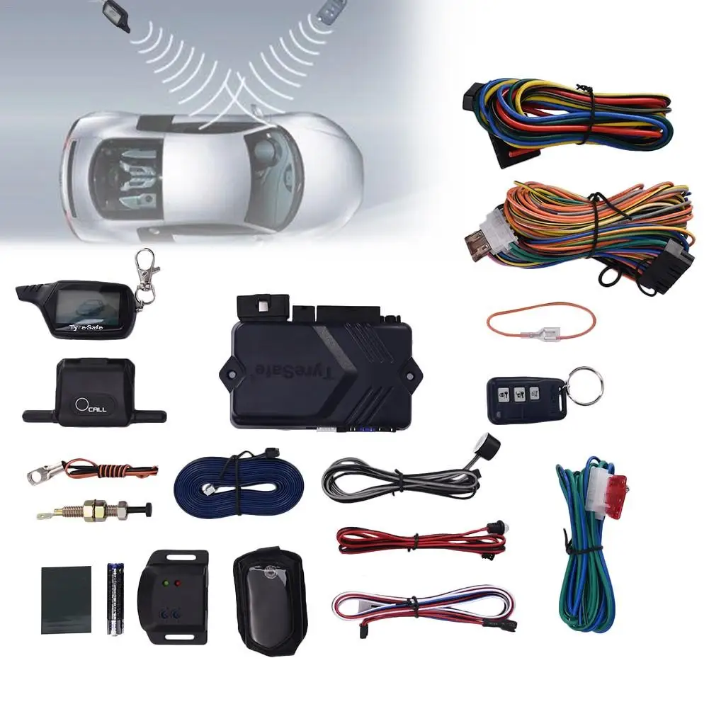 

For TYRESAFE B9 Two-way Car Alarm Burglar Alarm System Anti-theft Two-way Alarm Remote Control with Start Car Alarm System B9