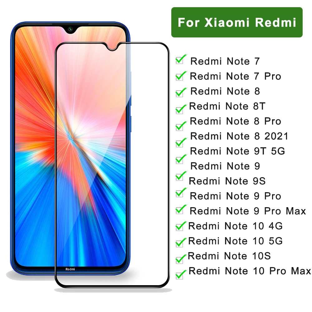 mobile screen protector Glass For Xiaomi Redmi Note 10 Pro Max 10S Screen Protection Redmi Note 11 10 9 8 7 Pro 9S 9T 8T Note 8 2021 Screen Protector phone screen cover