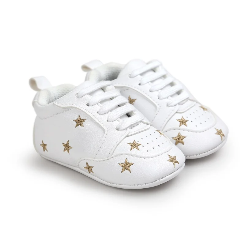 Обувь для новорожденных мальчиков и девочек; спортивная обувь из искусственной кожи со звездами; Оптовая распродажа сапоги; нескользящая