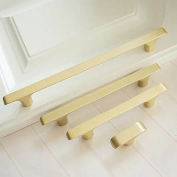 

3.75" 5" 7.55" Brass Door Pull Handles Kitchen Cabinet Handle Cupboard Drawer Knobs 96mm 128mm 192mm Zinc Alloy Handle Hardware