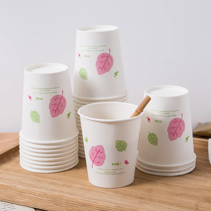 100pcs/pack 250ml Household Disposable Paper Cups Thick Coffee Water Cup Party Supplies