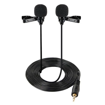 

Lavalier Lapel Microphone Clip on Shirt Collar Microphone Recording Mic 1.5M for iPhone YouTube Vlog Video Interview