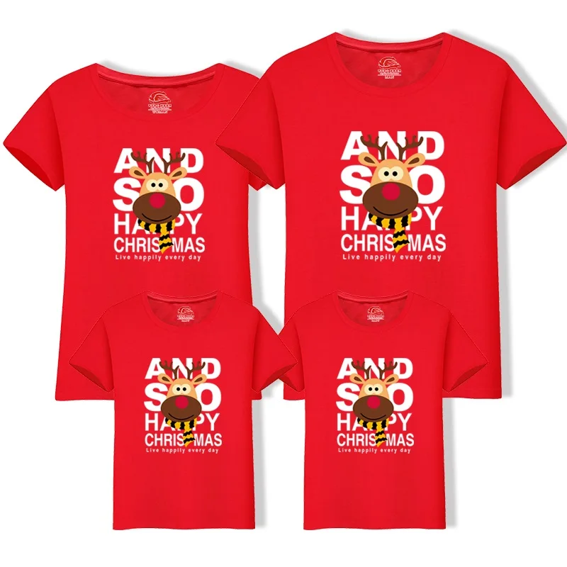 

Summer Mommy Me Clothes Christma Family Look Matching Outfits Father Mother Daughter Boys Clothing Dropshopping Girls T-shirt