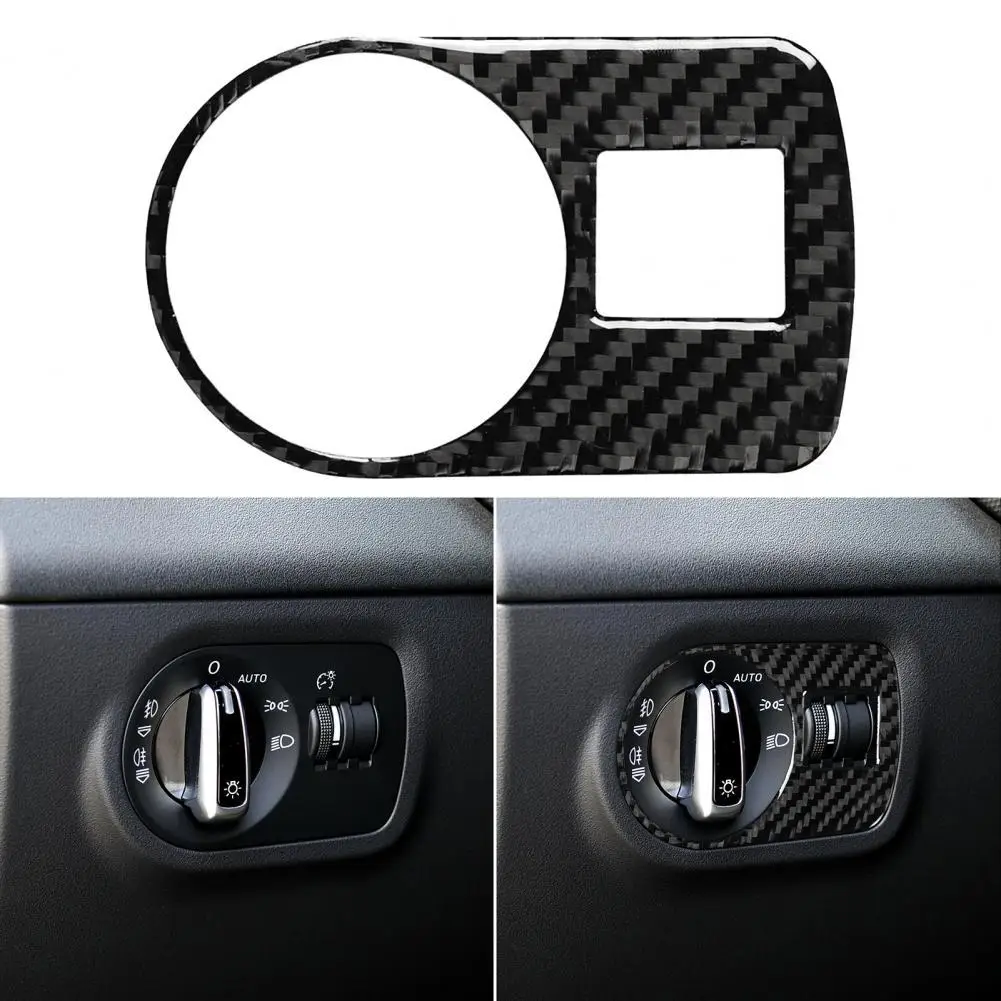Unique Headlight Switch Decal Heat Resistance Scratch Resistant Carbon Fiber for Audi 2008-2014 TT 8n 8J MK123 TTRS car headlight switch trim