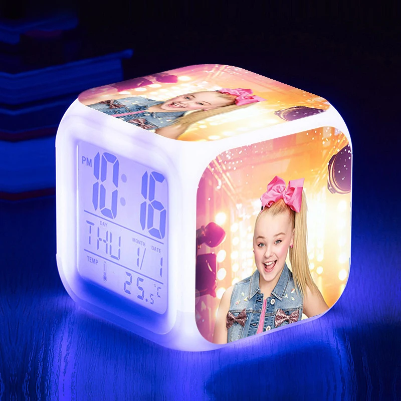 JoJo Siwa Alam Часы с цифрами время LED температура для девочек детские развивающие