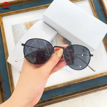 

2022 Italy Luxury Brand Women's Sunglasses Titanium Frame Classic Round Eyewear Vintage Men's Driver Glasses Unisex Eyeglasses
