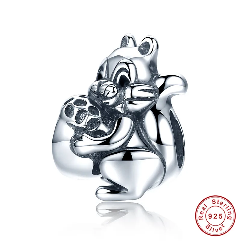 Браслет Pandora,, 925 пробы, серебряный, милый слон, собака, медведь, кошка, подвески, S925 жук, бусины в виде зебры для изготовления ювелирных изделий - Окраска металла: asa197-1