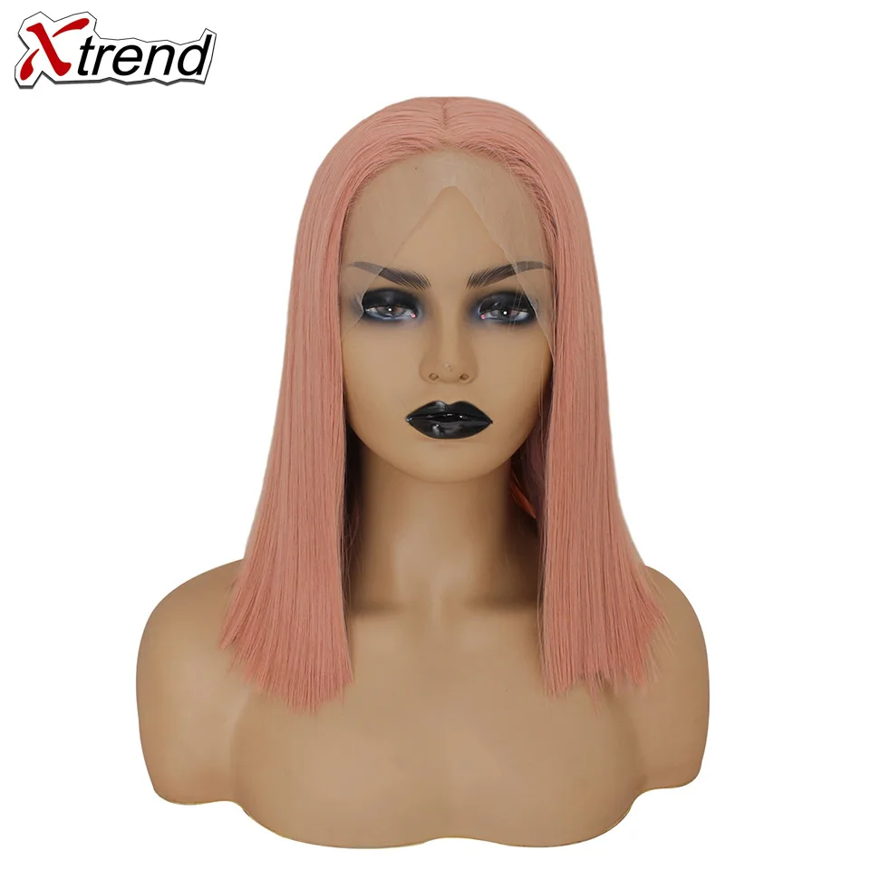 Xtrend синтетический парик на кружеве короткий Боб блонд Розовый Фиолетовый Белый 613 Омбре серый имбирь Лолита косплей парики для черных женщин