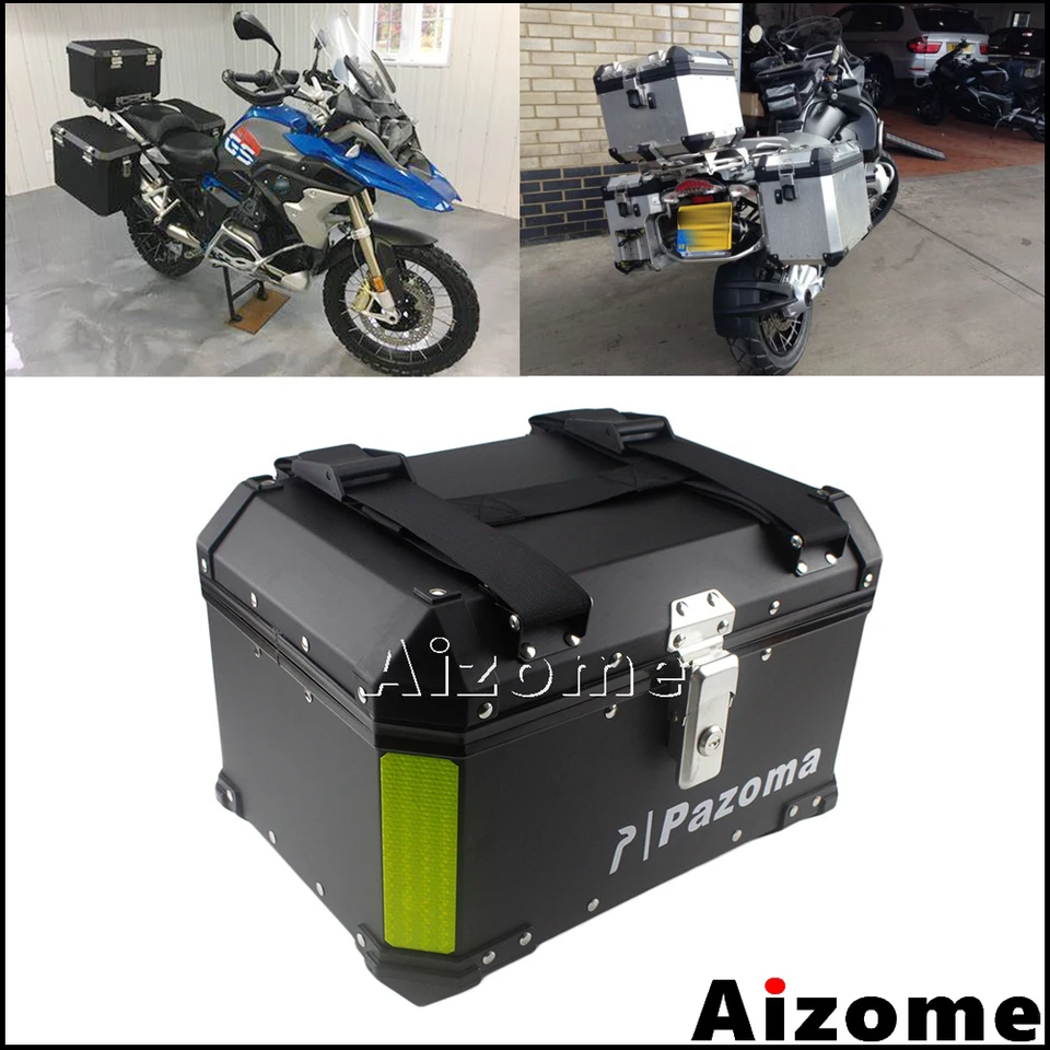 Motorcycle Aluminum Black Top Box Top Case For Bmw Honda Triumph Street Bike Rear Luggage Topcase Cargo Lock Tail Box Top Cases Aliexpress