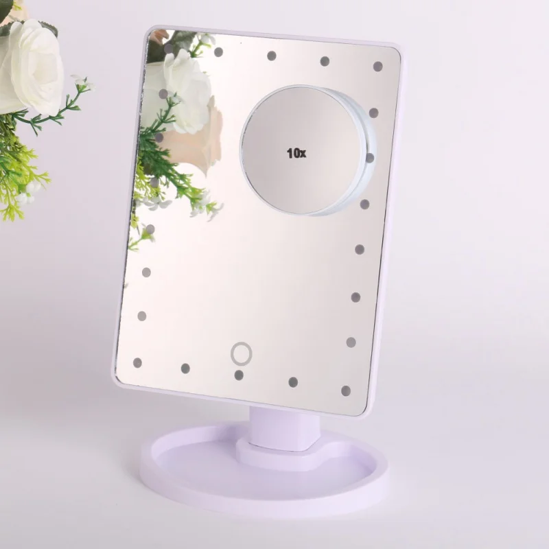 Горячая Распродажа светодиодов Макияж косметическое зеркало складной компактный составляют ручное зеркало с подсветкой Красота аксессуары для подарок женщине - Цвет: 2W-White magnify 10X