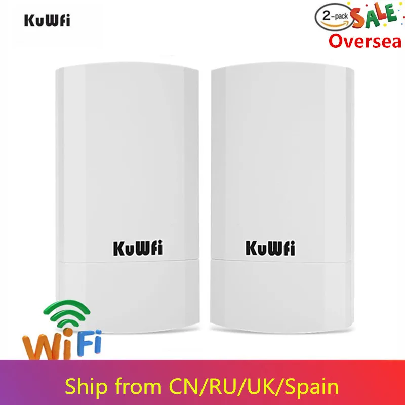 KuWfi Router 1KM 300Mbps Wireless Router Outdoor Indoor CPE Router Kit Wireless Bridge Wifi Repeater Support 1