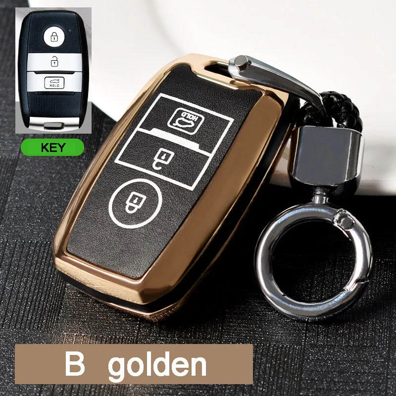 B Gold Цинковый сплав+ светящийся автомобильный чехол для дистанционного ключа для Kia Rio Sportage Ceed Optima Sorento Cerato K3 K4 K5 Picanto Ac - Название цвета: B Gold