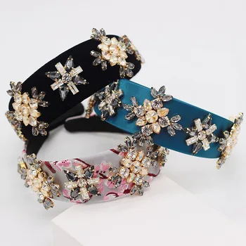 

Gorgeous Headband Baroque Cross Rhinestone Wedding Jewelry Hairbands Crown Party Hair Accessories For Bridal Snowflake hair wear