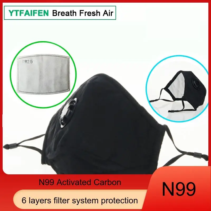 

YTFAIFEN Anti Pollution PM 2.5 Pollution Smog Haze Smoke Respirator Masks Cotton Unisex N99 6 Layers Mouse Muffle for Dust