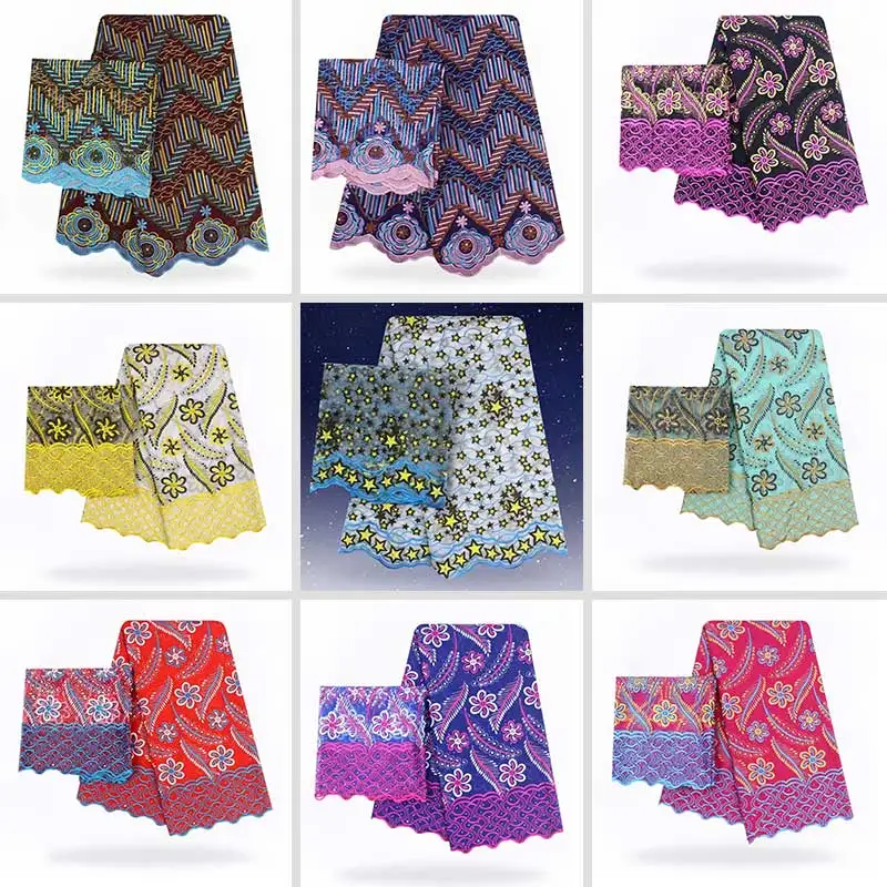 

New Arrival African Wax Cord Lace Fabric High Quality Water Soluble Nigerian Embroide Sewing Guipure Lace Fabric With Bead BG01