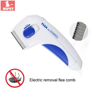 

HIPET Electric Flea Comb Dog Cat Puppy Flea Remover Mites Fleas Treatment Safe Kill Combs Dog Electric Head Pet Lice Remover