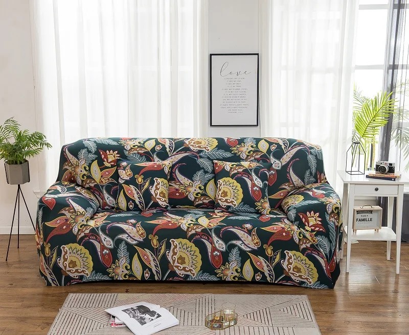

Plant Print Sofa Cover Night Forest Couch Cover Tight Wrap Slip-resistant for Living Room Couch Cover L Shape Armchair