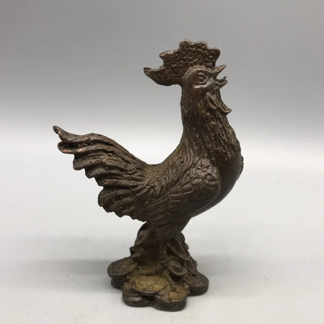 

Antique Bronze Chinese Zodiac Chicken Small Ornament Desktop Decoration