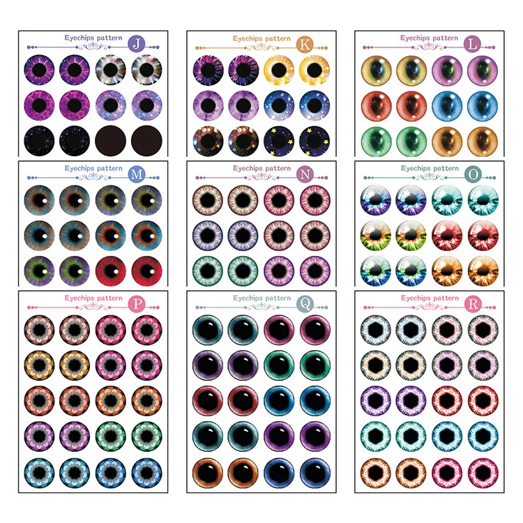 

DIY Eye Chips Pattern 14mm Blyth Doll Eye Chips Paper Pattern For 12 inch Blyth Doll Toys Eye Modified Accessories DIY Tool
