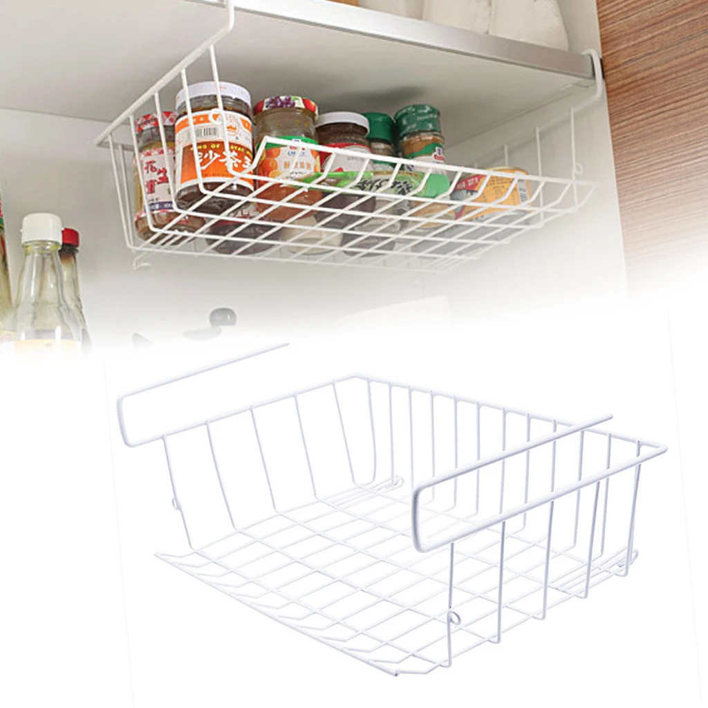 

Kitchen Storage Basket Multifunctional Table Desk Cupboard Cabinet Storage Rack Under Cabinet Storage Shelf Wire Rack Organizer