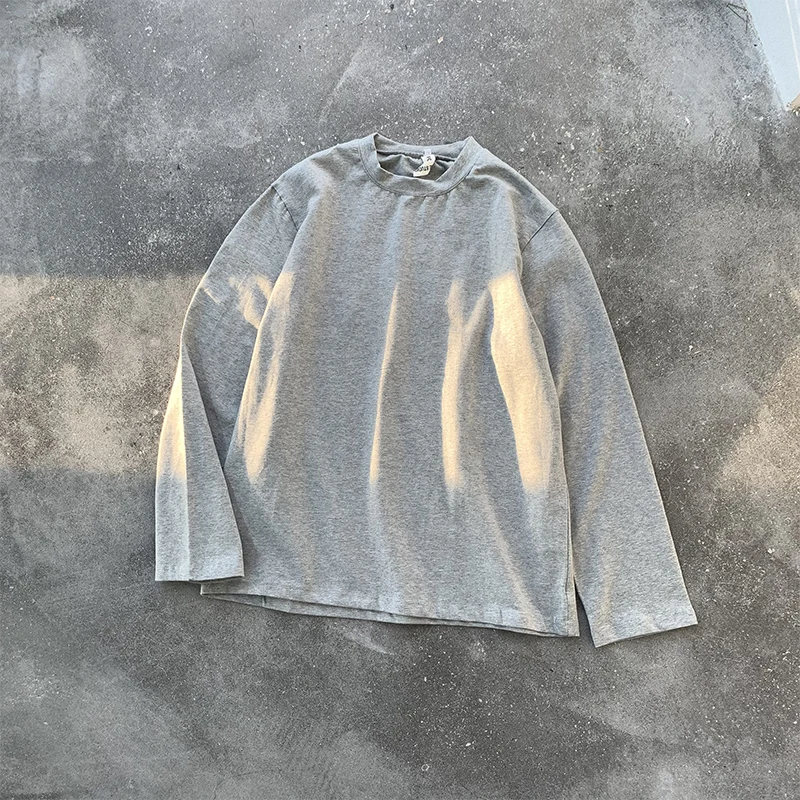 Privathinker Осенняя женская футболка большого размера, 6 цветов, с круглым вырезом, с длинным рукавом, коллаж, свободная футболка, уличная одежда, футболки, топы - Цвет: Gray(AsianSize)