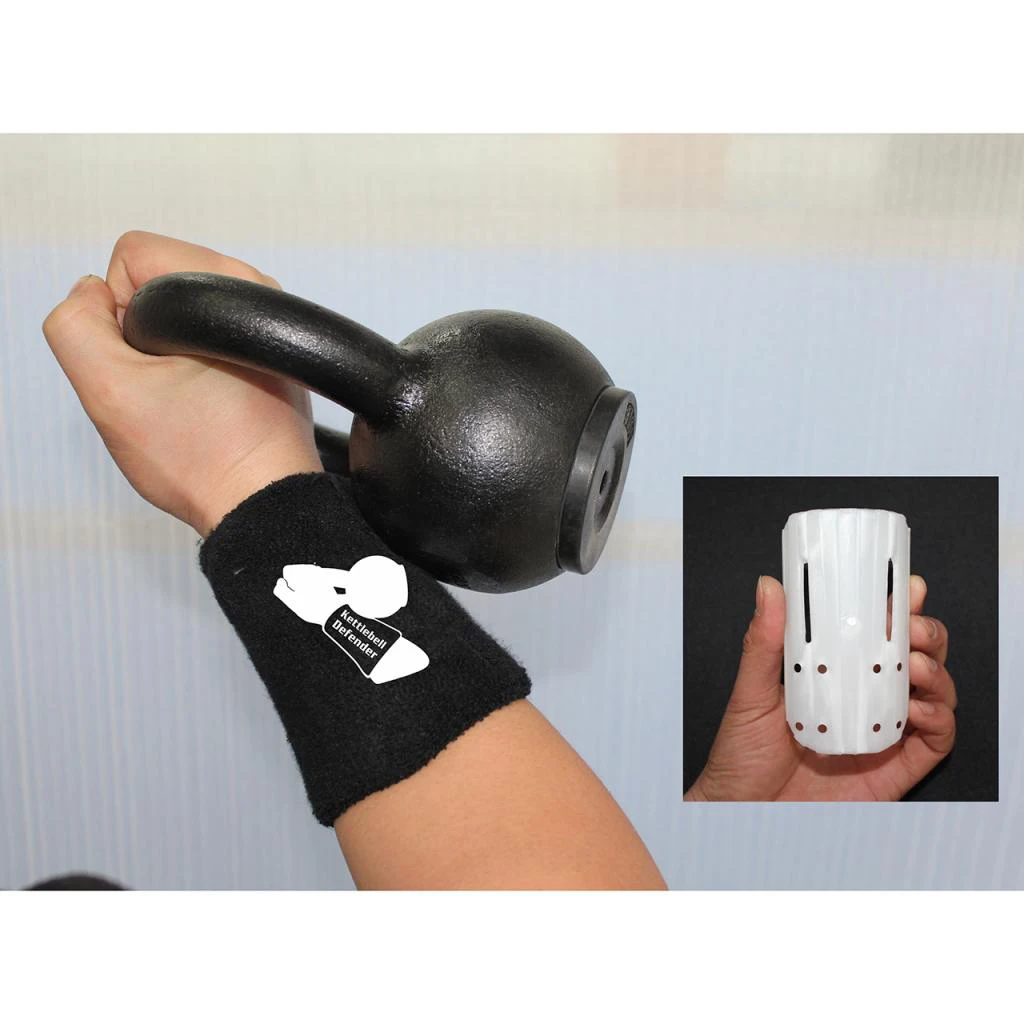 1 Pair Black Athletics Kettlebell Wrist Guards Defender Brace Protector