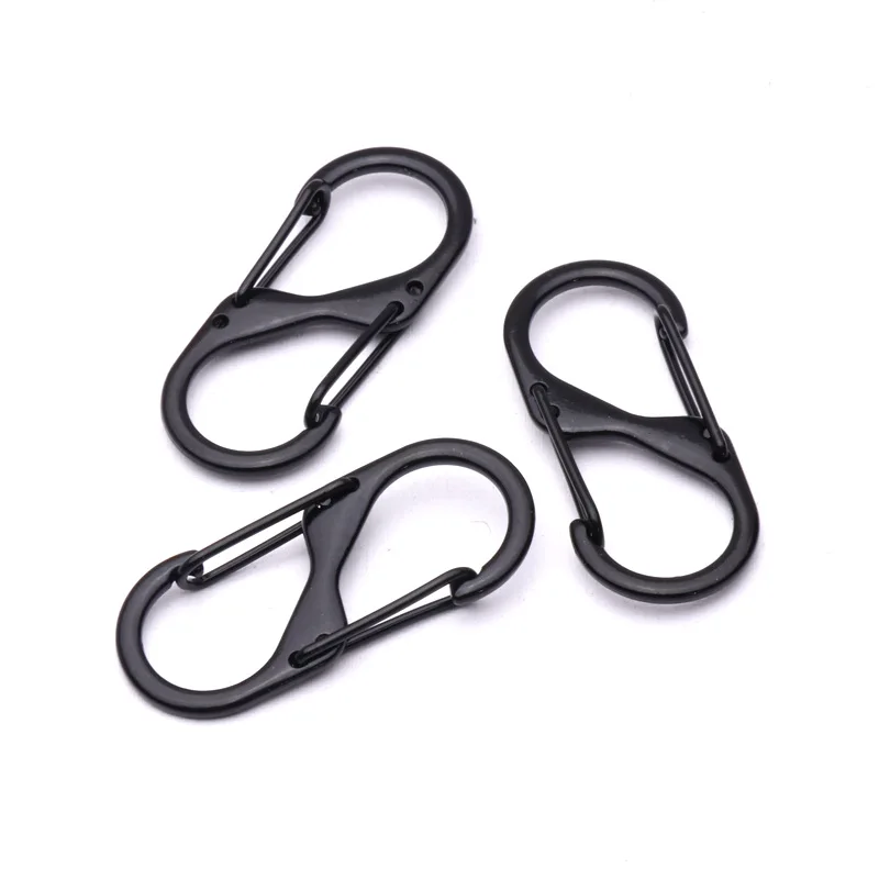 

5 pieces pieces Lock Carabiner Keychain 8 Ring Clamp Quick Release Buckle Portable Quickdraws Hiking Climbing Camping Gear -7
