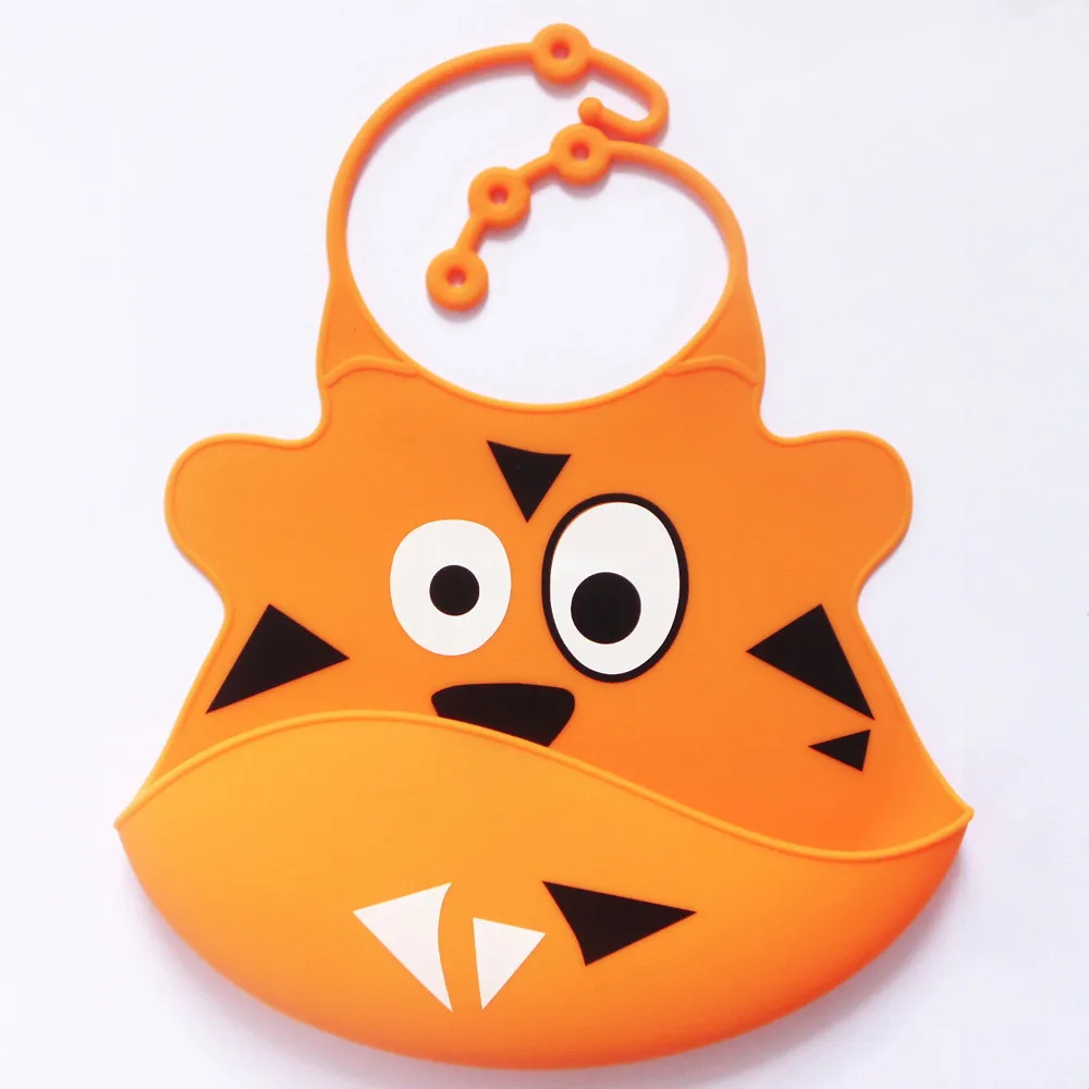  2020 Baby Bibs Baby waterproof bib white Silicone Waterproof Bib with Pockets Baby Newborn Cartoon Aprons Silicone saliva bib