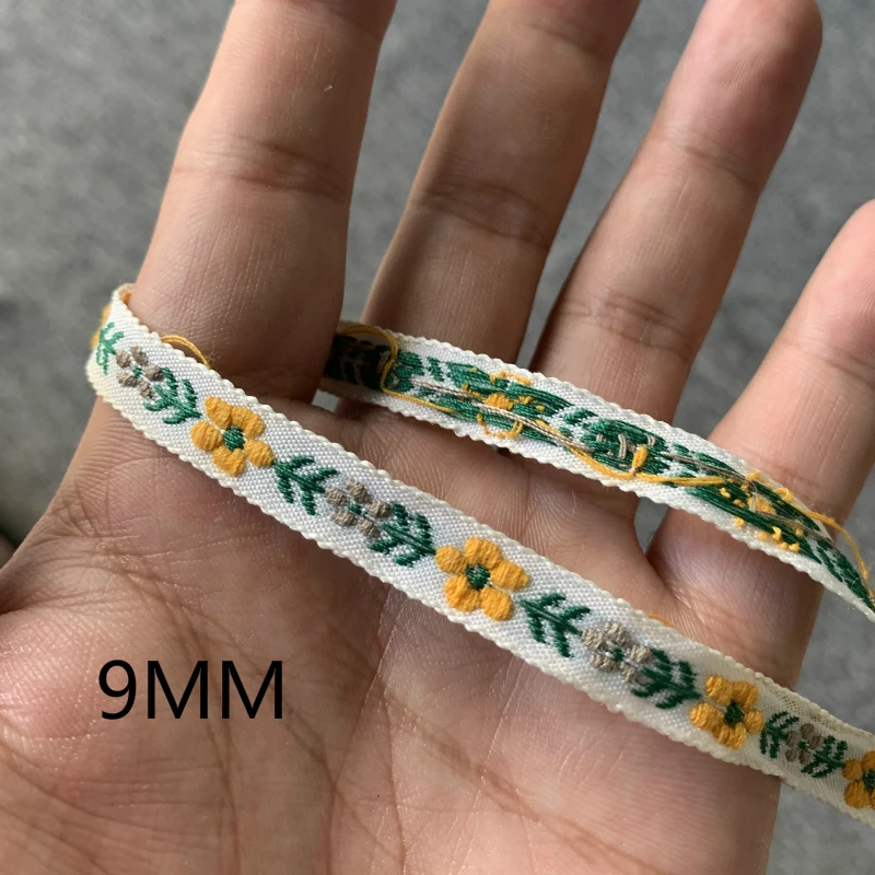 Ribbon Decoration Ribbon Supplies 3YARD 3/8 INCH 9-11MM Ethnic Embroidered Jacquard Ribbons Trim DIY For Decoration Handcraft Apparel Sewing Headwear