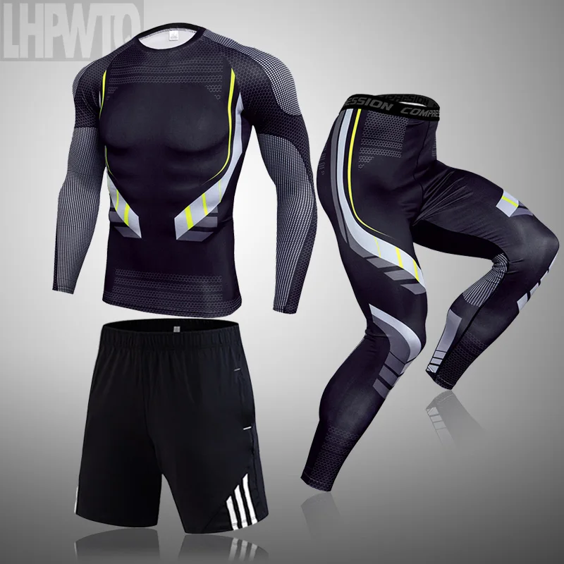 Men's Compression Running Set Tight Legging Shirt Pant Long Sleeves Clothing Tracksuit Suit Man Winter sports Thermal underwear Men's Compression Running Set Tight Legging Shirt Pant Long Sleeves Clothing Tracksuit Suit Man Winter sports Thermal underwear