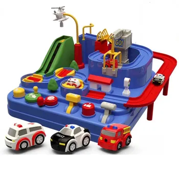 

Baby Shining Education Railcar Toy Eco-friendly Baby Adventure Toy Car Macaron Color Table Games Boy and Girl Puzzle Toys