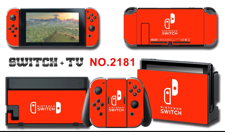 1set New Cute Anime Full Body Sticker for NS Switch Protective Cover Skin Colorful Art for Game Console Joy-Con Controller Decor